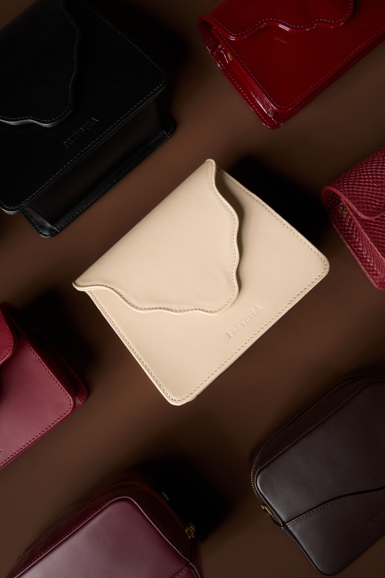 Overhead flat-lay of the full range